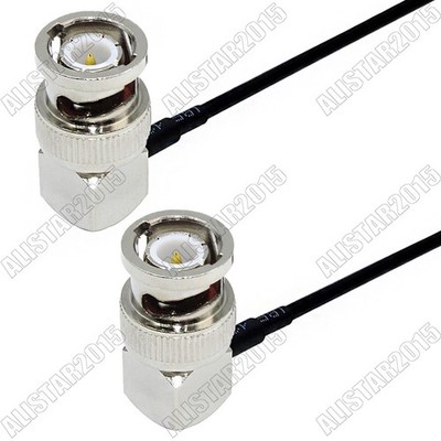 BNC Male Right Angle to BNC Male Plug RA 90° Connector RF Pigtail RG174 Cable 1M