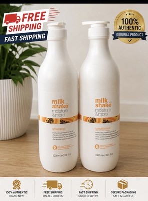 Milk Shake Moisture & More Shampoo Conditioner 1000 Ml / 33.8 Fl Oz 2 Pc  