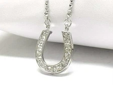 Horseshoe Sex and the City Pendant SATC NECKLACE Crystal Rhinestone Western