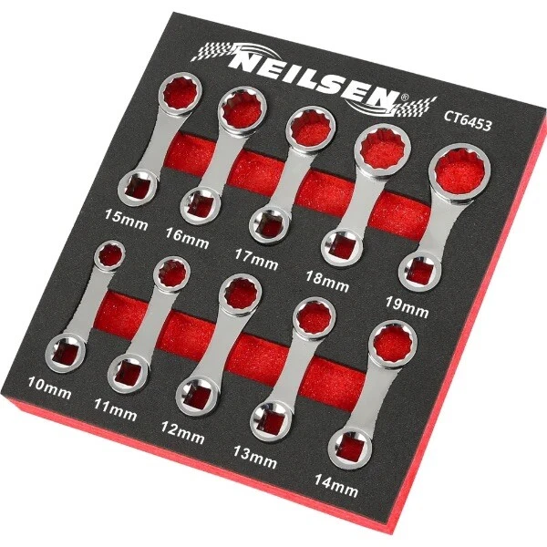 Torque Wrench Spanner 12 Point Adaptor Set 3/8 Drive Metric 10pc 10mm - 19mm