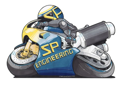 Suzuki SV650 Auspuff SP Engineering Edelstahl poliert Stubby Moto GP 2016-2024 - Bild 9 von 10