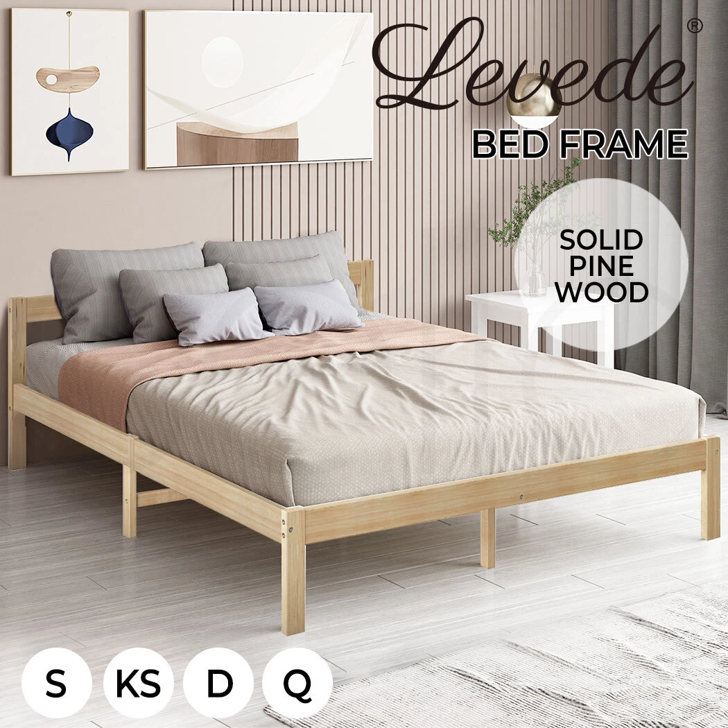 Levede Wooden Bed Frame Queen Double King Single Rustic Mattress