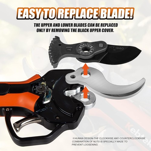 Cordless Electric Pruning Shears, 40 Mm, Kebtek Professional Pruning Shears, Bat - Picture 3 of 9