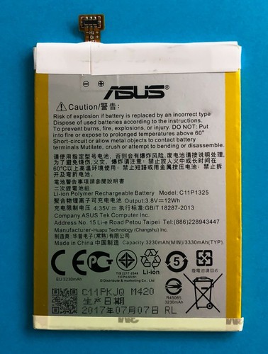 BATTERIA UFFICIALE ASUS C11P1325 OEM 3330mAh ZENFONE 6 A600CG A601CG 12Wh 3,8V - Photo 2 sur 10