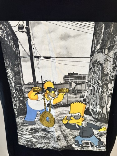 The Simpsons Homer & Bart Black T Shirt Size XXL 2015 New Without Tags - Picture 2 of 8