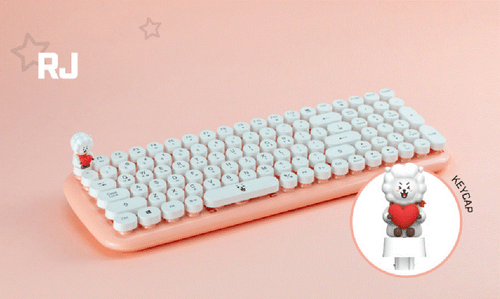 [BTS] BT21 Retro Wireless Keyboard with Character figure Keycap Royche Keyboard - Picture 11 of 16