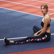 TORY BURCH SPORT Size S GEO BLOCK Essential Yoga Tights Athletic Pants a91