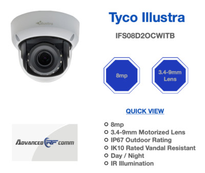American Dynamics Tyco Illustra FLEX 8MP 3.4-9MM  IFS08D2OCWITB