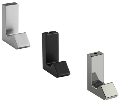 Gedotec Garderobenhaken Kronos – Eckiger Wandhaken Aus Massivem Metall, Chrom Matt, Unsichtbar Verschraubt, 1 Stück