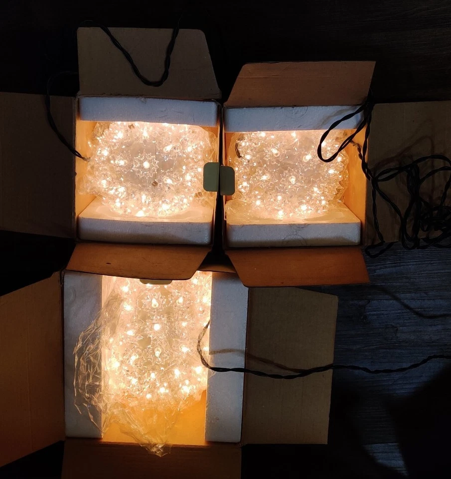 Juego de tres esferas de cristal iluminado Pottery Barn 1 mediana 2 pequeñas probadas LEER Foto 2 de 4