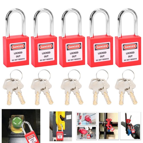 5 Sets 38mm LOTO Lock Non-Slip Lockout Padlock For Machinery Manufacturing HOT - Picture 2 of 23