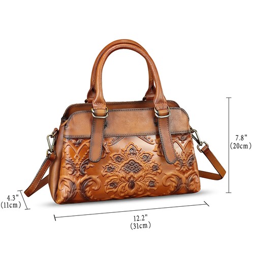 Purses and Handbags Women Genuine Leather Vintage Satchel Crossbody Shoulder Bag - Picture 6 of 16