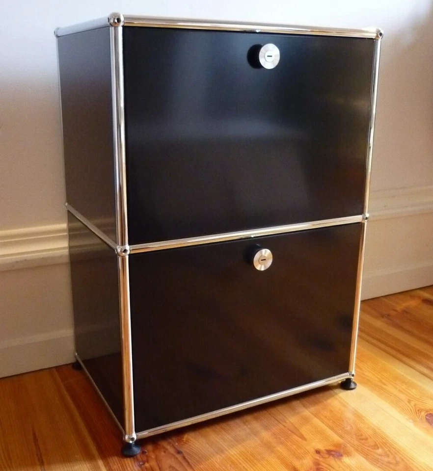 * USM Haller Sideboard Regal * Schwarz mit 2 Klappen * 50x35x70cm *