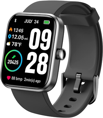 TOZO S2 Smart Watch Touch Screen Alexa Fitness Tracker Heart Monitor Waterproof