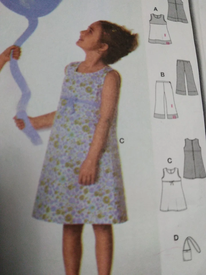 Jumper Dress Pants Girls 3 4 5 6 7 8 Burda 9740 Easy Sewing Pattern Summer CUT - Image 3 of 4