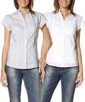 AJC Bluse 2 Blusen im Set Weiß + Grau Gr. 36 und Gr. 38 NEU