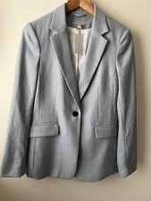 H&M Jacket Size 6 New Blue Long Sleeve Tailored Blazer Formal Business