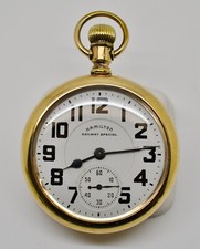 Working 1950 Hamilton Railroad Special 21 Jewel Open Face Pocket Watch WATCH034