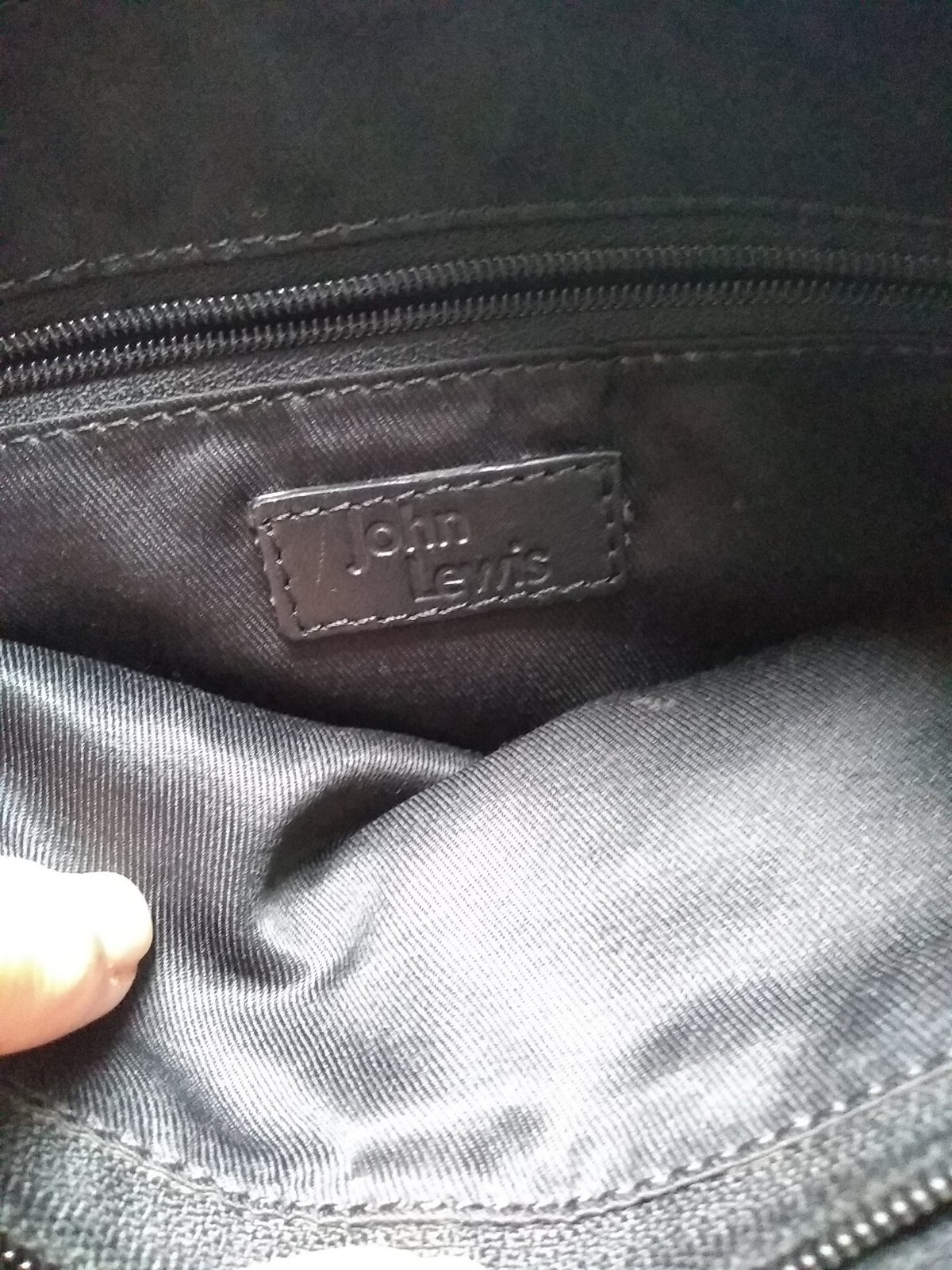 John Lewis Black Leather Hand/Shoulder Bag eBay