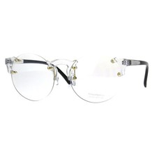Round Circle Clear Lens Glasses Rimless Clear Frame Color Tip UV 400