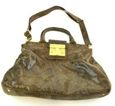Tory Burch Single Strapped Faux Animal Print Shoulder Bag With Gold Tone Logo