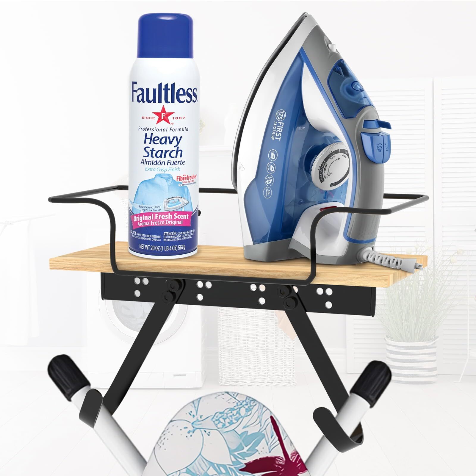 CAVWVTYU Ironing Board Holder Wall Mount - Iron Holder Ironing Board Hanger S...-image