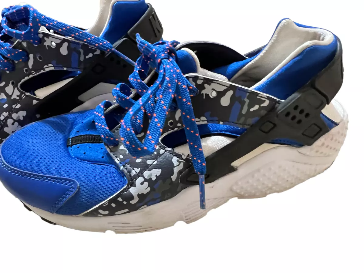 Nike 704943 400 Huarache Run Print Blue White Camo Big Kids Size 5.5Y