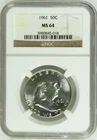 :1961-P 50C Franklin Half Dollar Select NGC MS-64 Blast-White Highest Grades