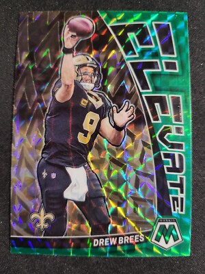 2023 Mosaic Drew Brees ELEVATE GREEN PRIZM card #E-DB Saints