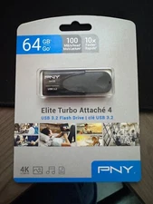 PNY - Elite Turbo Attache 4 64GB USB 3.2 Flash Drive - Black