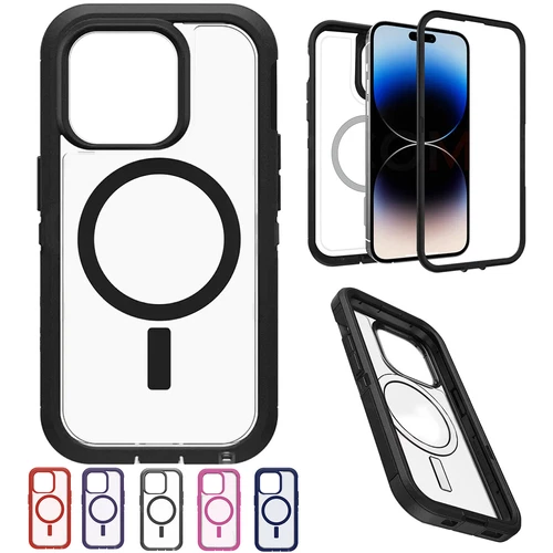 Magsafe Clear Defender Case Shockproof Cover For iPhone 13 14Plus 15 16 Pro Max
