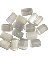 3X Selenite Tumbled Stone 30-35mm XL Healing Crystal Divine Communication Angel
