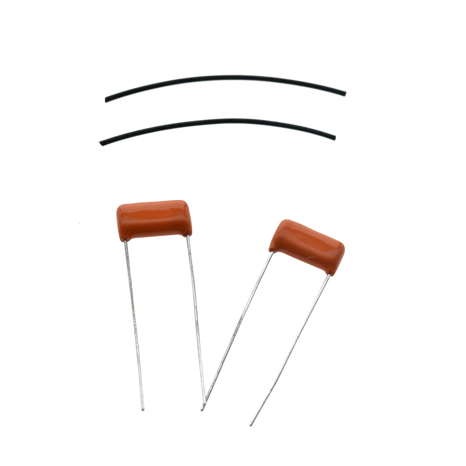 2x Guitarra Bajo Sprague CDE225P Naranja Condensador Gota .047uF 200v Tapas Tono Foto 3 de 3