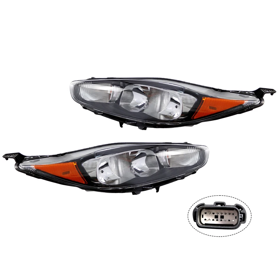 Par de faros delanteros izquierdo+derecho negro para Ford Fiesta 2014-2019 Foto 2 de 4