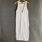 Bassike Dress Womens 0 / AU 8 Off White Pencil Fitted Evening Event Cocktail 8F