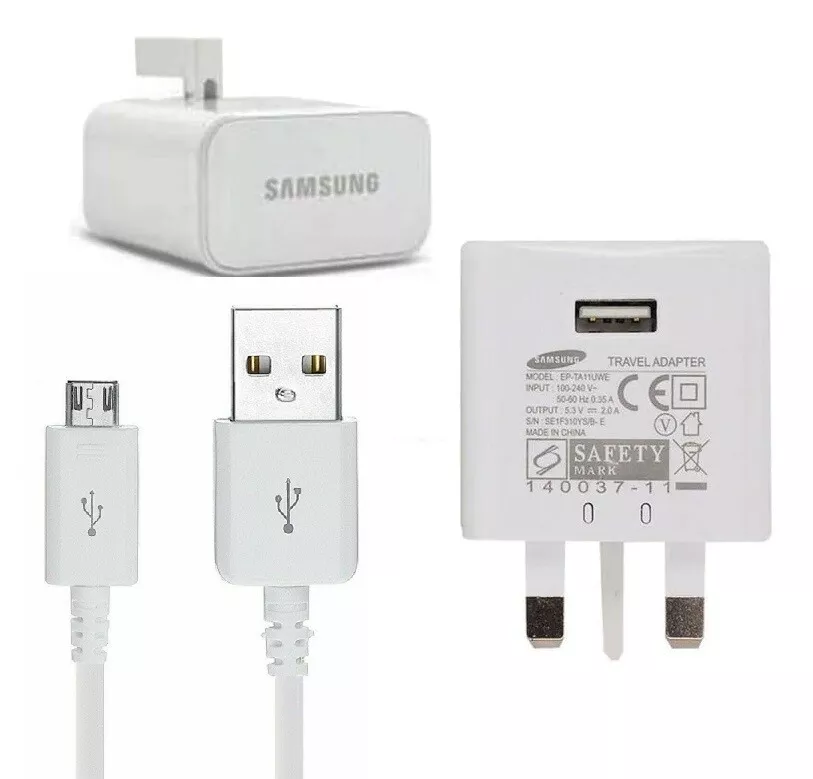 Samsung 2A Mains Charger Plug OR Micro USB Cable For Galaxy J2 Prime J7 Pro A03