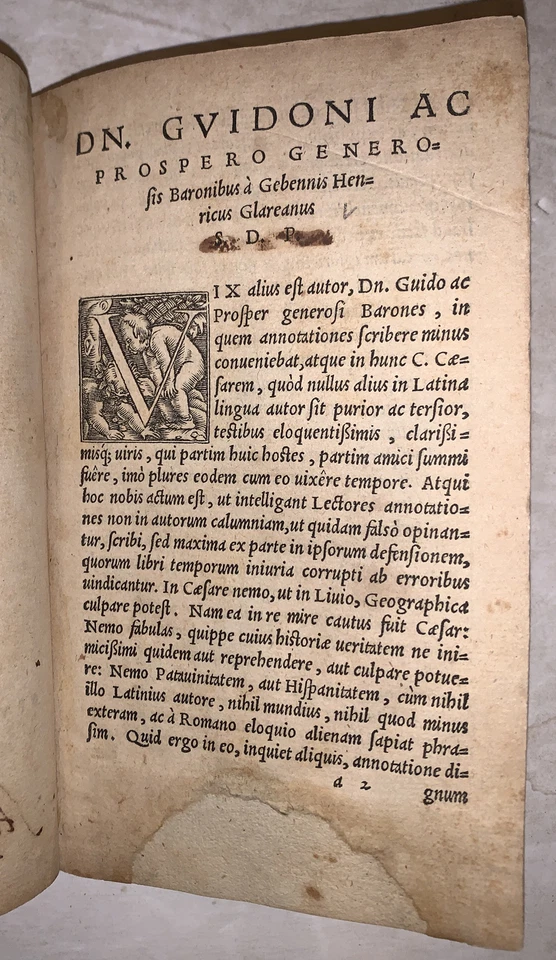 1538, GLAREANUS, COMMENTARIES ON THE GALLIC WAR & CIVIL WAR, LATIN - Image 3 of 4