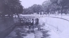 View of Bridge in Park, Nimes, France,  Magic Lantern Glass Slide