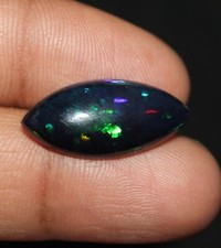 Opal, Schwarzer Äthiopischer Opal Edelstein, Marquise Form Schwarz Opal Caboc...