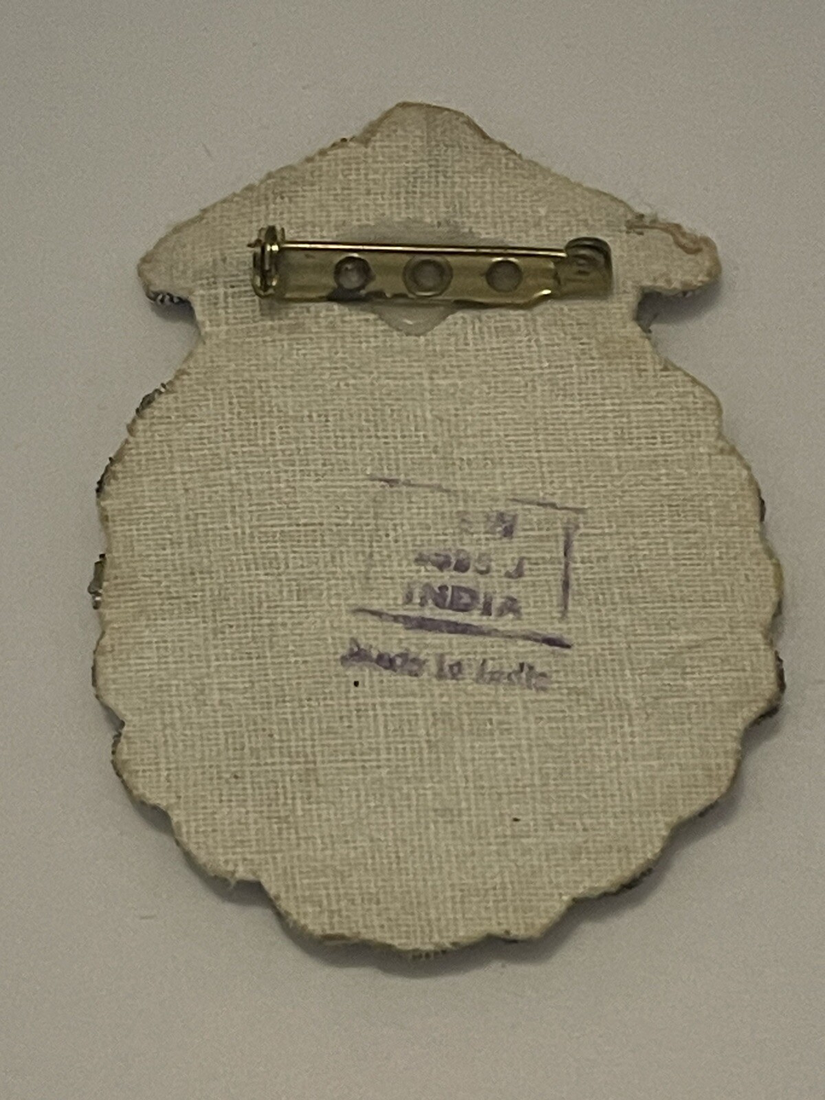 Metal Thread Embroidered Beaded Patch Brooch Pin … - image 4