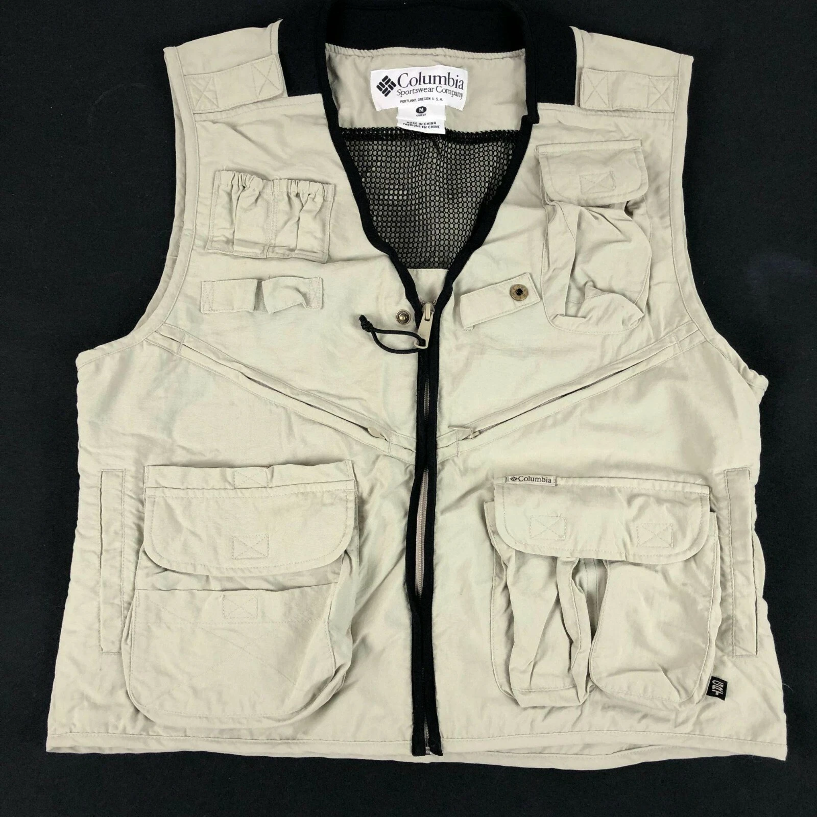 Columbia Omni Shade Beige Hiking Fishing Hunting utility Vest size M