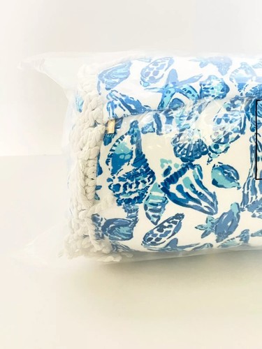 New Lilly Pulitzer Beach Pillow Resort White Shell Collector Seashell Fringed - Picture 3 of 4