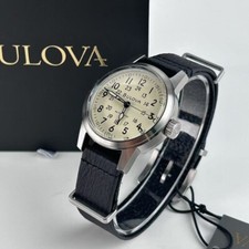 Bulova 96A246 Mens Classic Hack Watch Ivory D...