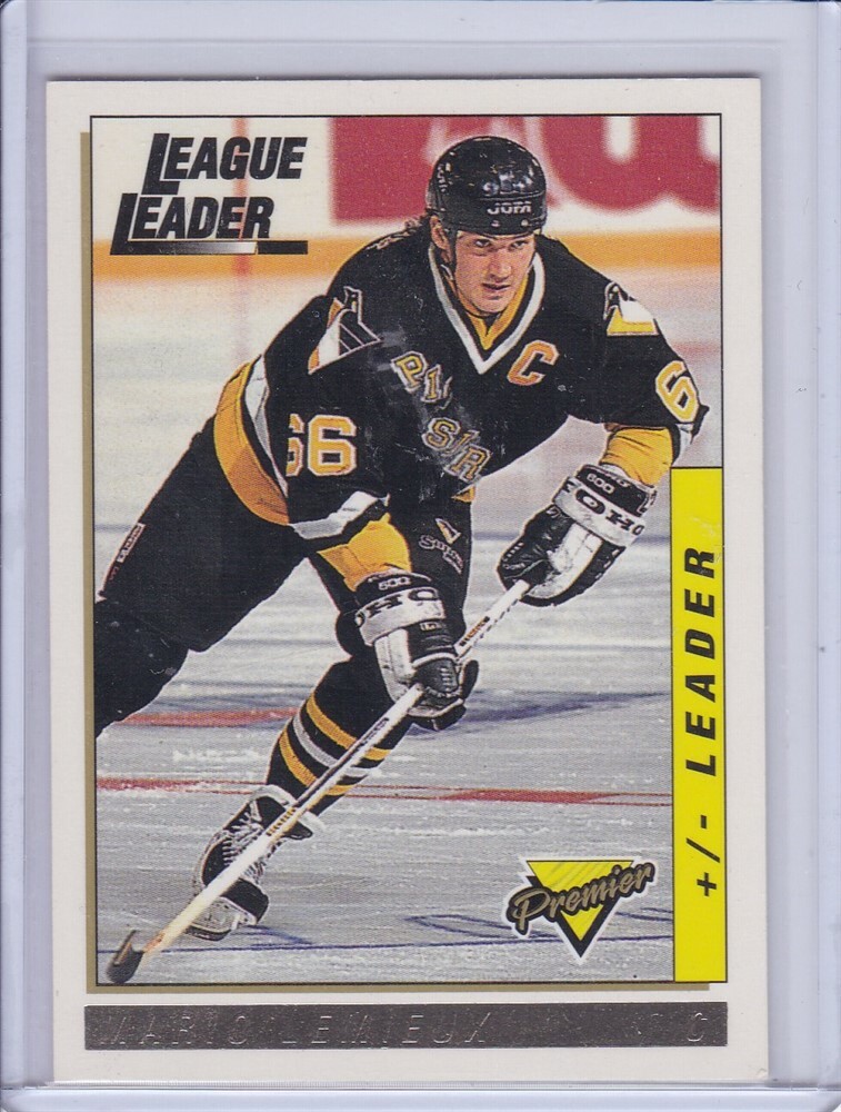 Mario Lemieux Plus/Minus Leader 1993 Topps Premier Gold Hockey