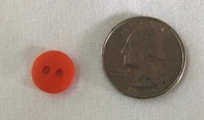 DILL BUTTONS - ORANGE - 2 HOLE - 1/2"W--  15 BUTTONS IN A SET