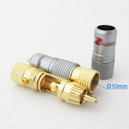 50pcs A/V phono connector Gold Plated RCA Plug Lock Free solder - Picture 1 of 6