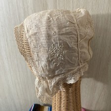 Antique Woman s Lace Cap Bonnet Embroidery