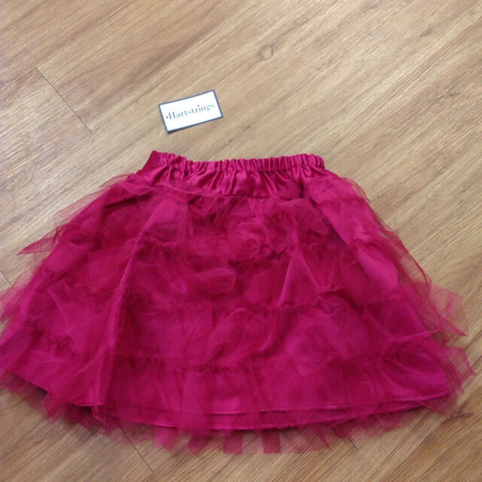 Falda Hartstrings Niñas Talla 12 Rosa Esponjosa Volantes Vacaciones San Valentín Navidad Foto 4 de 4