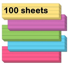 100 Pack Colored Sentence Strips Cardstock 3x12 Inch Word Learning Teacher