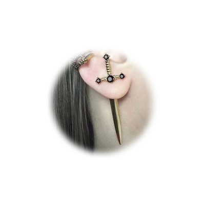 Gothic Schwert Ohrringe für Damen Punk Gothic Ohrringe CZ Dolch Ohrringe Vintage